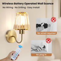 Wireless Sconces Wall Decor Set of 2 for Room Easy to Install